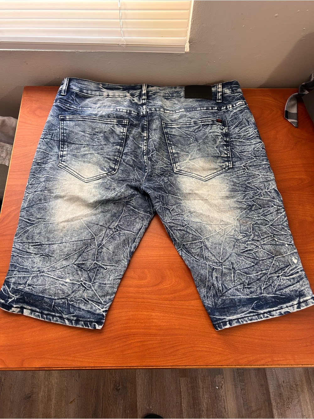 mecca Men's Acid-Wash Blue Denim Shorts